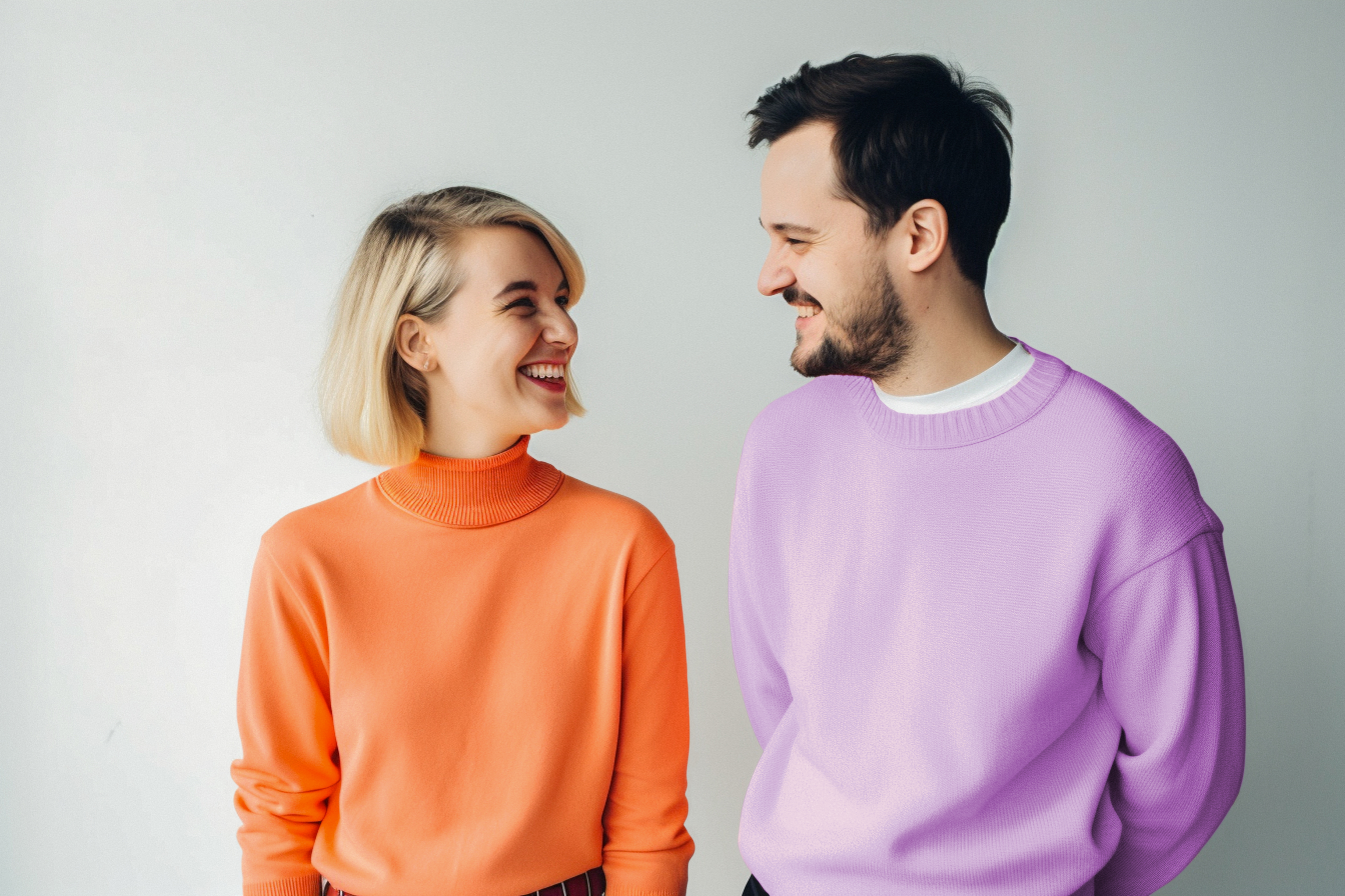 Two people sharing a friendly conversation